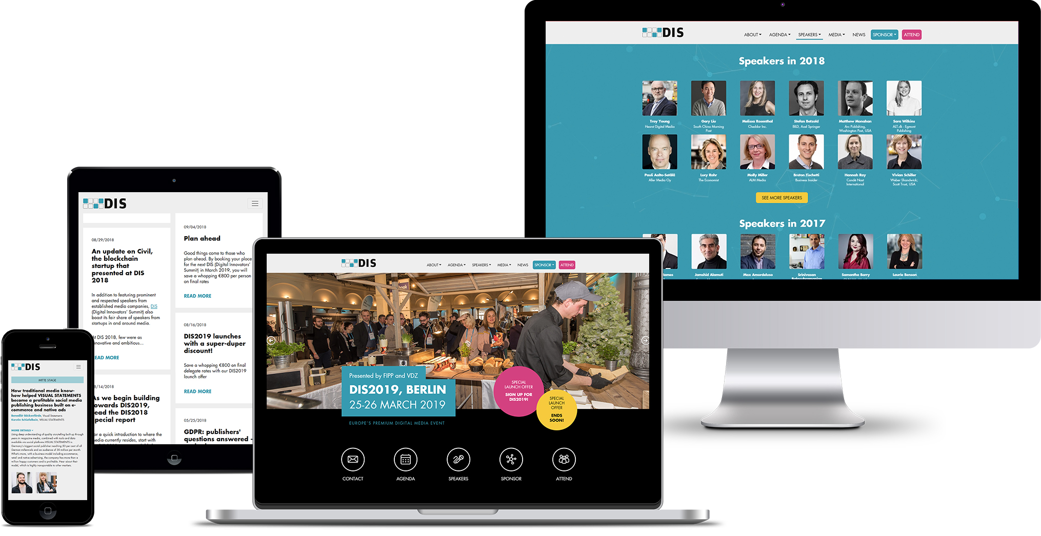 Digital Innovators‘ Summit Website in verschiedenen Geräten