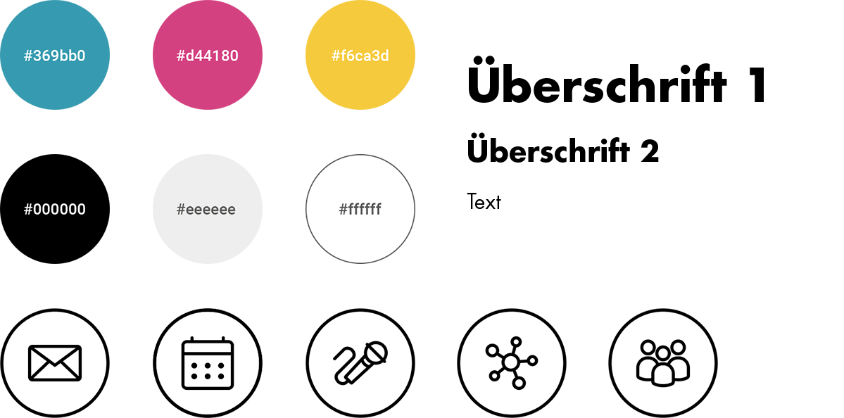 Farben, Schriften und Icons von DIS